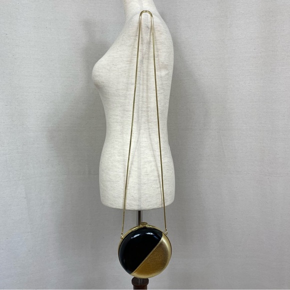 Nine West Round Black/Gold Clutch Bag - Picture 4 of 5